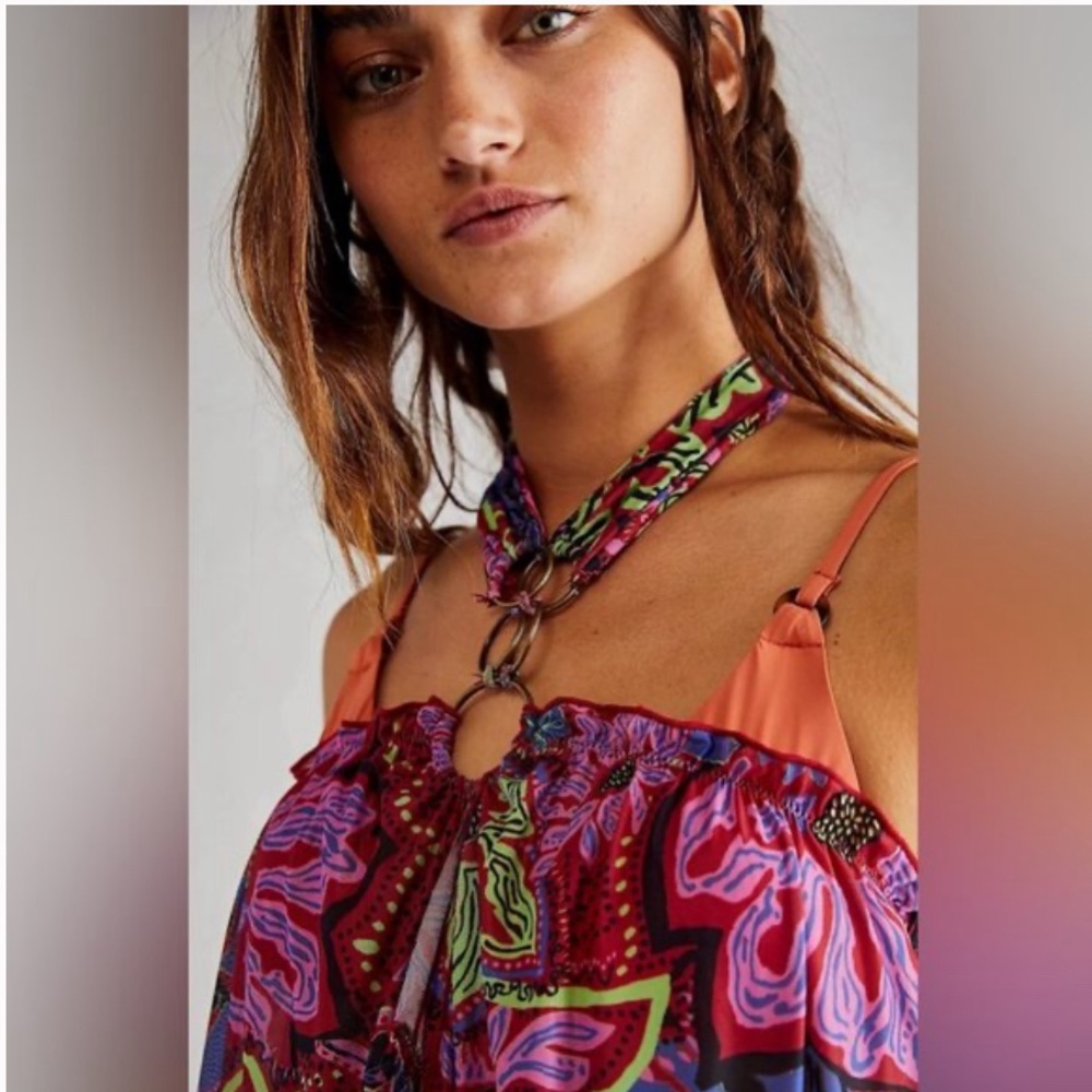 399.Free People Intimately Tropical Tides Slip Dress Coverup - Picture 2 of 3